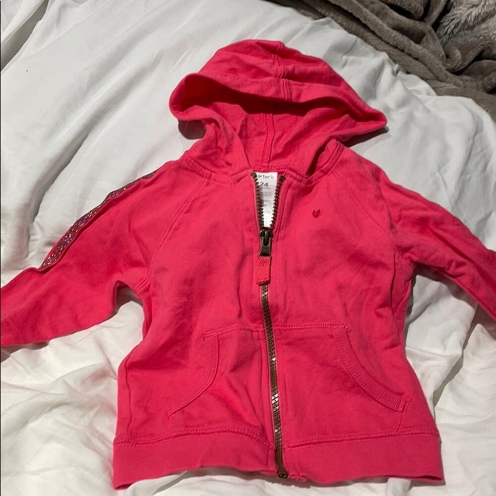 Carter’s 24m hot pink hooded sweatshirt worn once